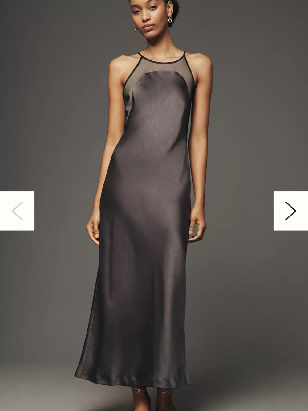 ANTHROPOLOGIE MAEVE MESH SATIN SLIP DRESS